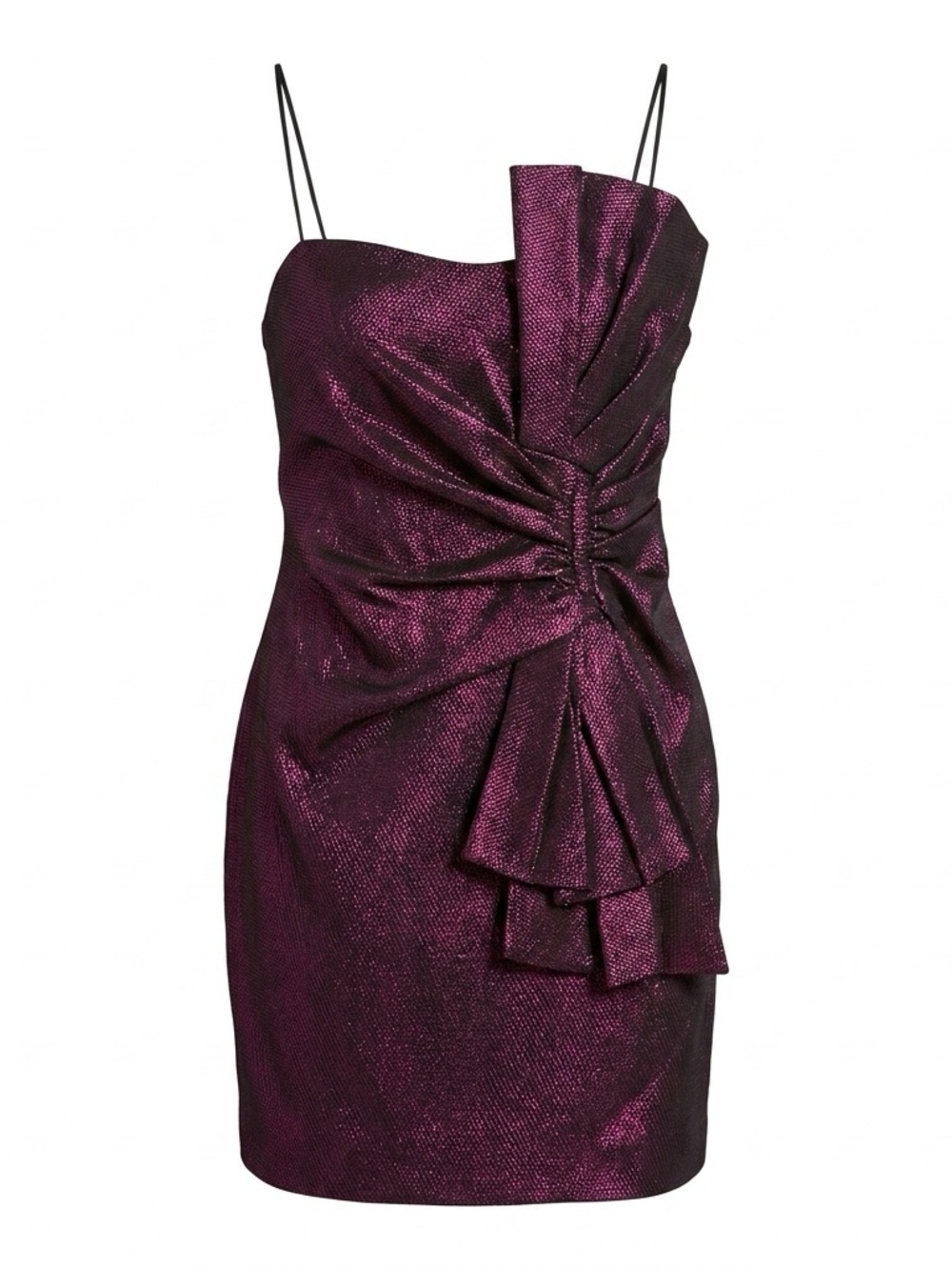 NWT ERIN FETHERSTON Metallic Magenta Cocktail Dress Size 12 MSRP $395